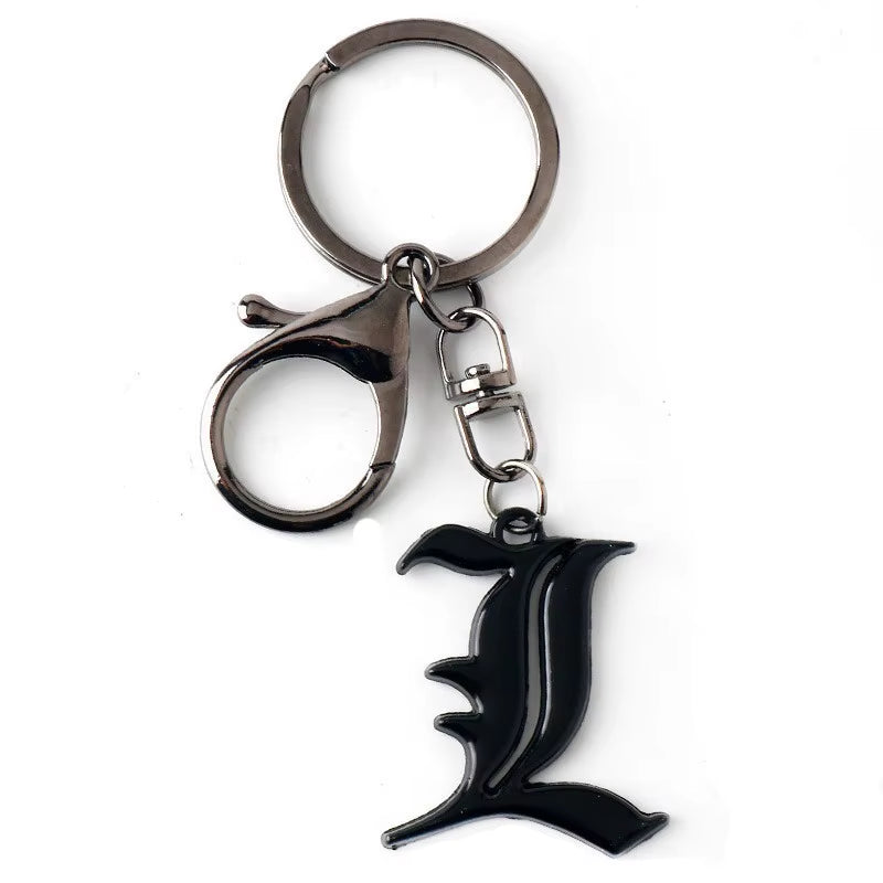 Deathnote Keychain Death Note Keychain Double L Black Notebook Pendant Key Chain Cospaly Accessories Keyring for Women Men Jewel