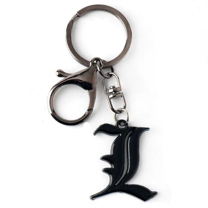 Deathnote Keychain Death Note Keychain Double L Black Notebook Pendant Key Chain Cospaly Accessories Keyring for Women Men Jewel