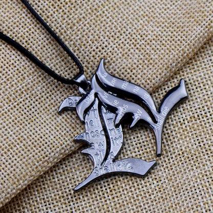 Anime Death Note Necklace Misa Amane Cosplay Halberd Pendant Necklaces Cross Halloween Choker Accessories Jewelry Gift