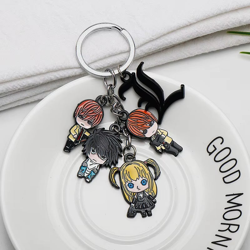 Deathnote Keychain Death Note Keychain Double L Black Notebook Pendant Key Chain Cospaly Accessories Keyring for Women Men Jewel