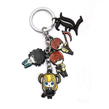 Deathnote Keychain Death Note Keychain Double L Black Notebook Pendant Key Chain Cospaly Accessories Keyring for Women Men Jewel