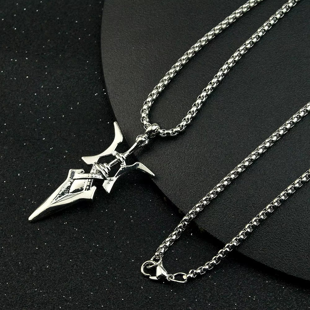 Anime Death Note Necklace Misa Amane Cosplay Halberd Pendant Necklaces Cross Halloween Choker Accessories Jewelry Gift
