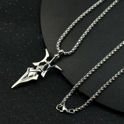 Anime Death Note Necklace Misa Amane Cosplay Halberd Pendant Necklaces Cross Halloween Choker Accessories Jewelry Gift